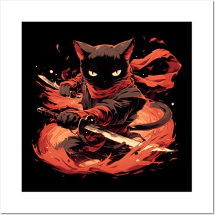 Ninja cat Posters and Art